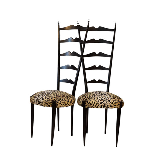 Pair of Ocelot Ladder Back Chair