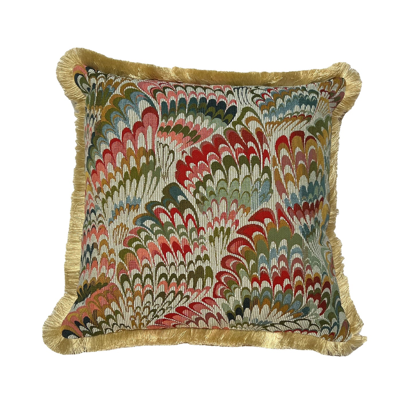 Fringed Marble Weave Cushion