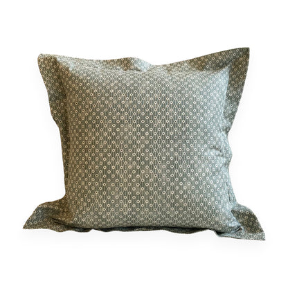 Green Diamond Stripe Cushion with Flange