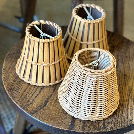 Rattan Clip on Lamp Shades