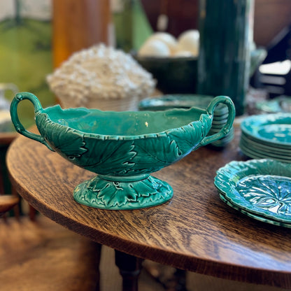 Wedgwood Twin-Handled Oval Footed Bowl Majolica, Circa 1940s