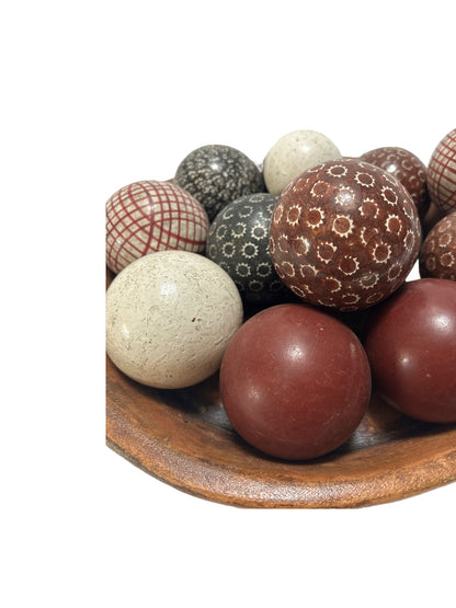 Timber Bowl of Decorative Boules