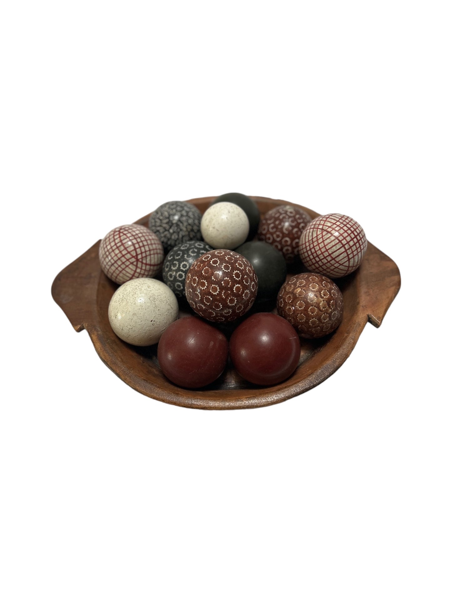 Timber Bowl of Decorative Boules