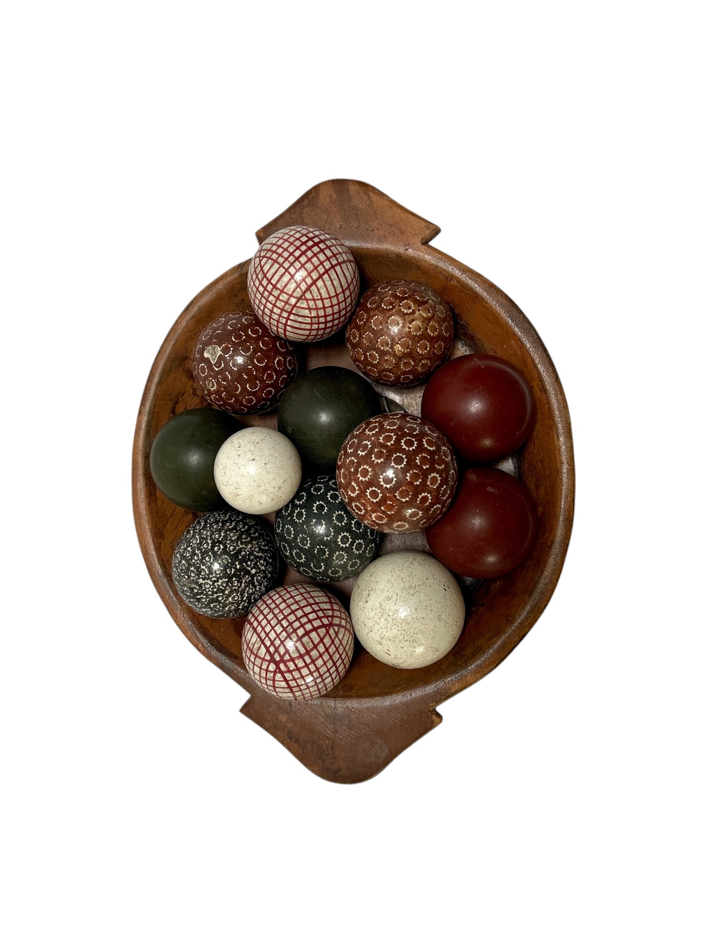 Timber Bowl of Decorative Boules