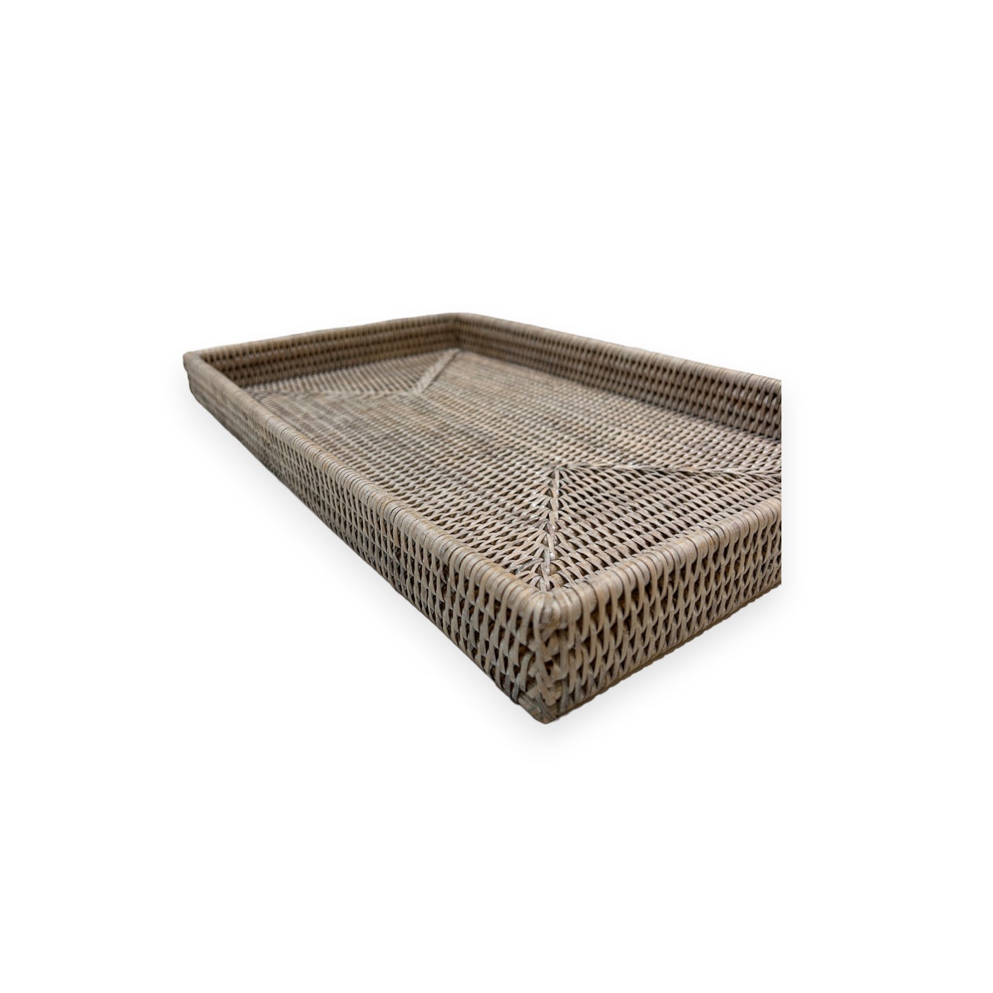 Rattan Rectangular Flat Tray - Medium