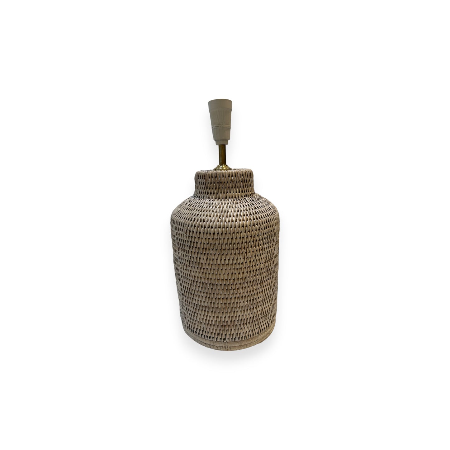 White Washed Rattan Lamp Small