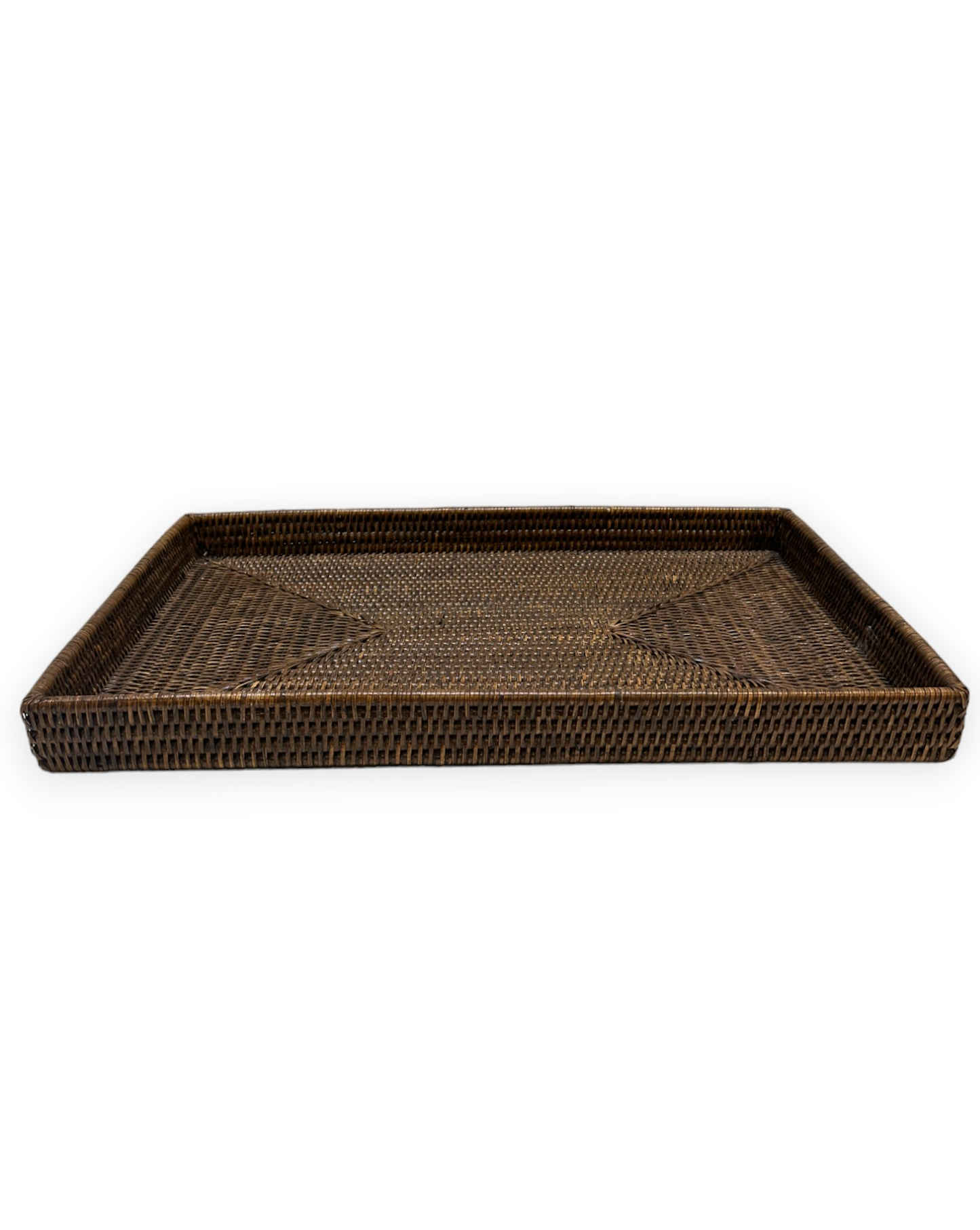 Rattan Rectangular Flat Tray - Medium