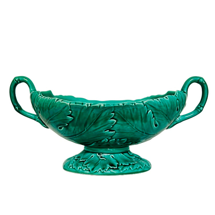 Wedgwood Twin-Handled Oval Footed Bowl Majolica, Circa 1940s