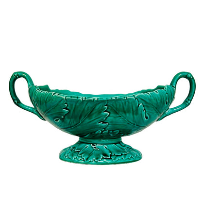 Wedgwood Twin-Handled Oval Footed Bowl Majolica, Circa 1940s