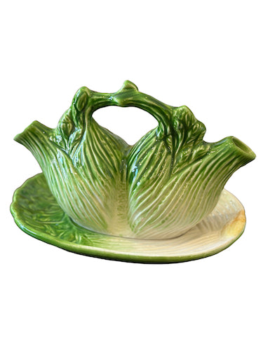 Italian Majolica Oil & Vinegar Pourer