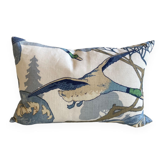 Blue Flying Duck Cushion - Small